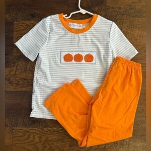 Abby & Evie Striped Pumpkin Shirt